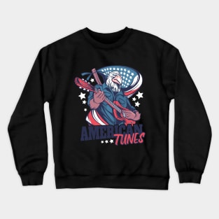 American Tunes Bald Eagle with guitar funny Crewneck Sweatshirt